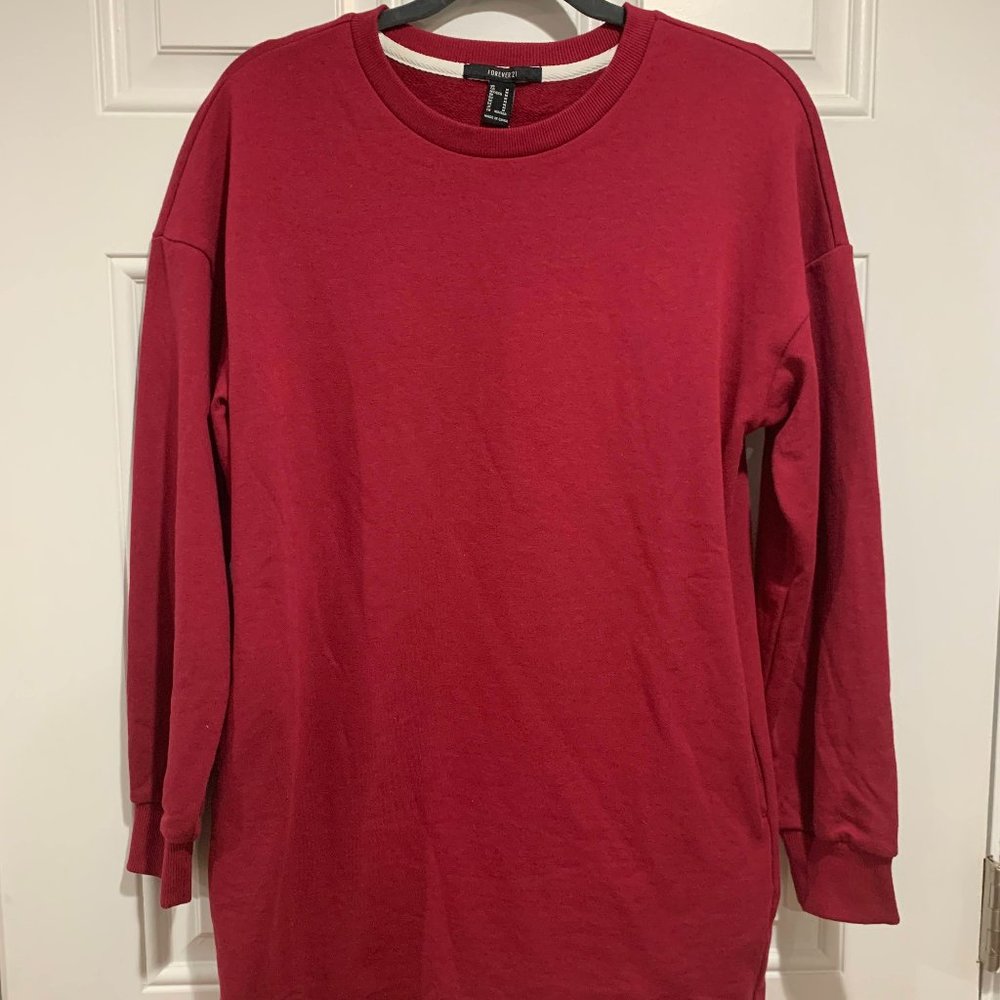 Red Sweater Dress with Pockets